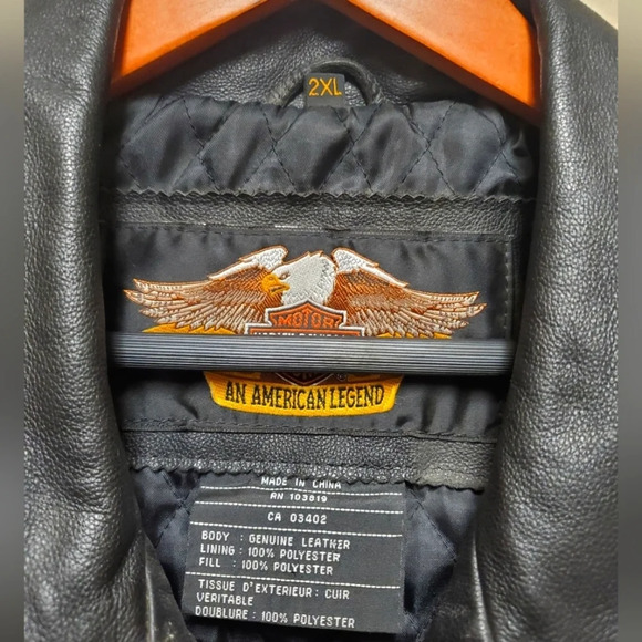 Harley Davidson Vintage Flame Ride Free Leather Jacket Size2XL RARE SIZE - Picture 8 of 17